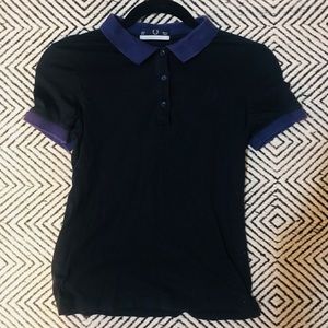 Fred Perry Women’s Polo Navy - Purple collar